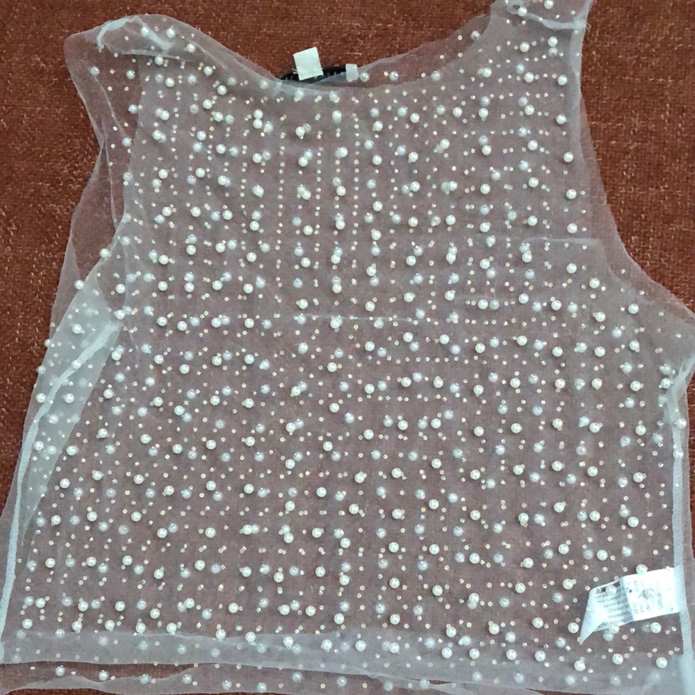 Sheer Pearl Embellished Top